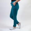 Pantaloni medicali Lotus Flex, stretch, cu snur, turcoaz inchis, TS-SP3