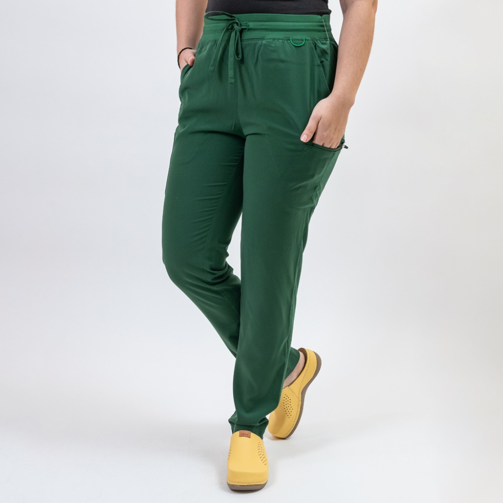 Pantaloni medicali Lotus Flex, stretch, cu snur, verde hunter, TS-SP3 4XL