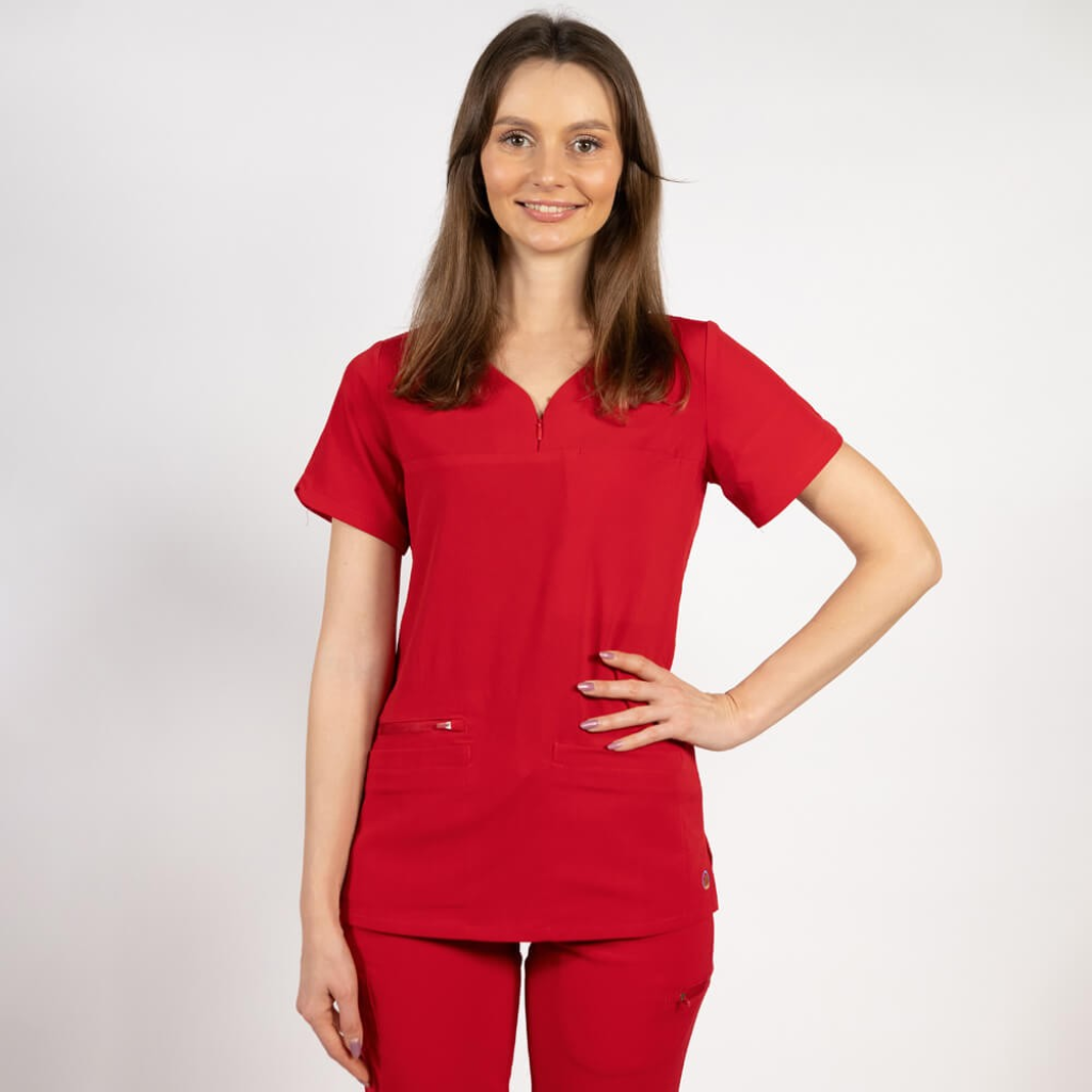 Bluza medicala Lotus Flex, stretch, rosu, TS-NP10 3XL